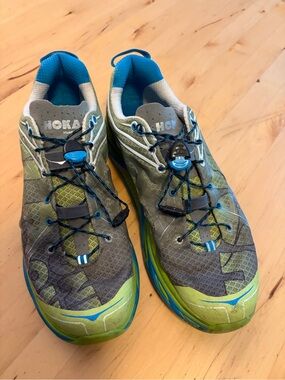 Hoka Men’s Athletic Shoes Green and Blue